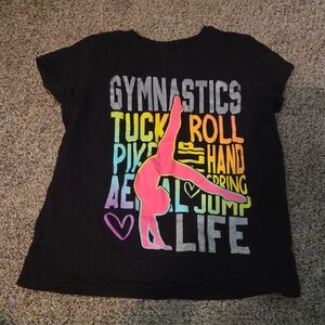 The Children's Place Black Gymnastics Tee Size Medium Girls